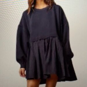 Black Long Sleeve Dress sweatshirt dress. Loose fit or oversized